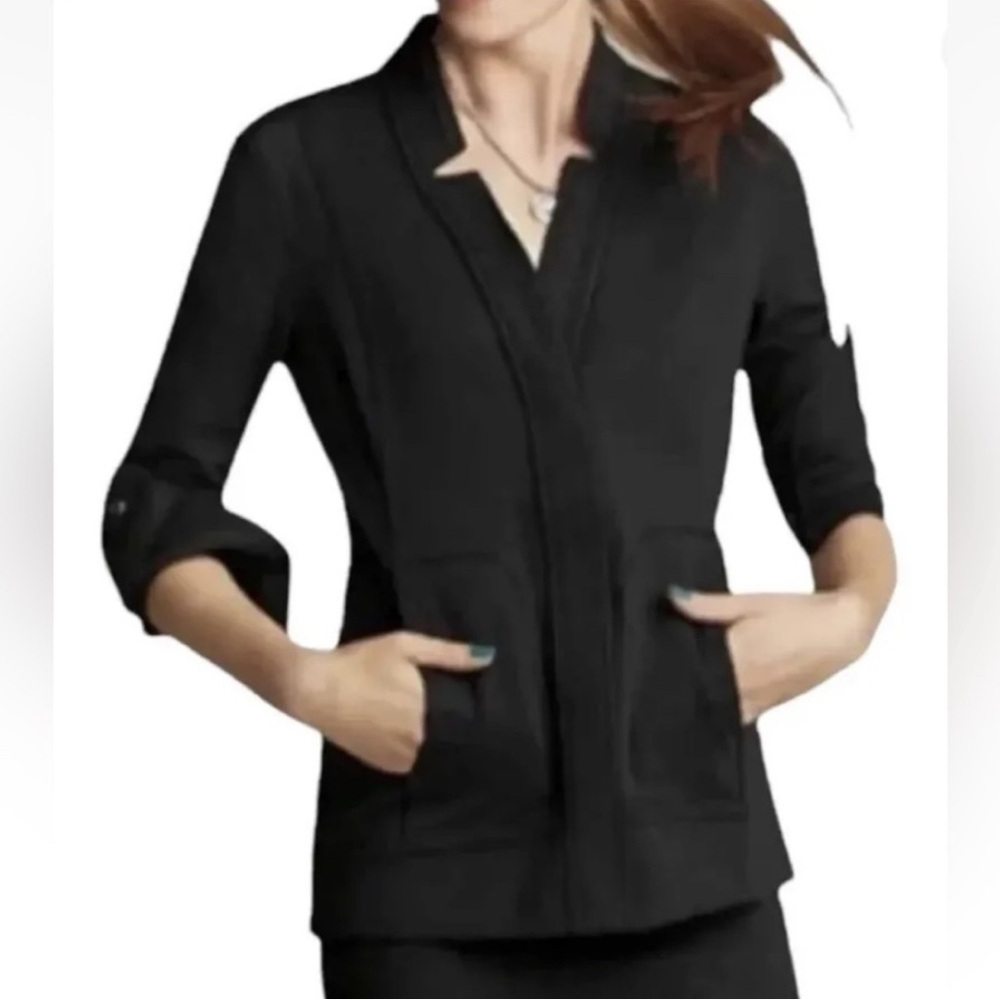 Cabi around the clock zip front ponte center black jacket 5480